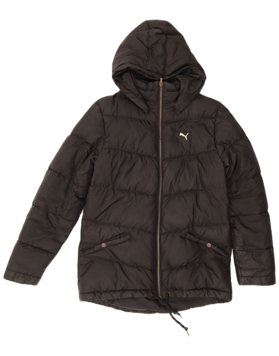 Puma Veste rembourrée à capuche pour femme UK 12 Medium Noir Polyester