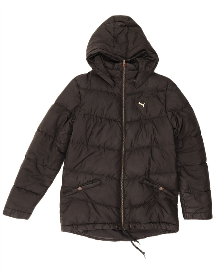 Puma Veste rembourrée à capuche pour femme UK 12 Medium Noir Polyester