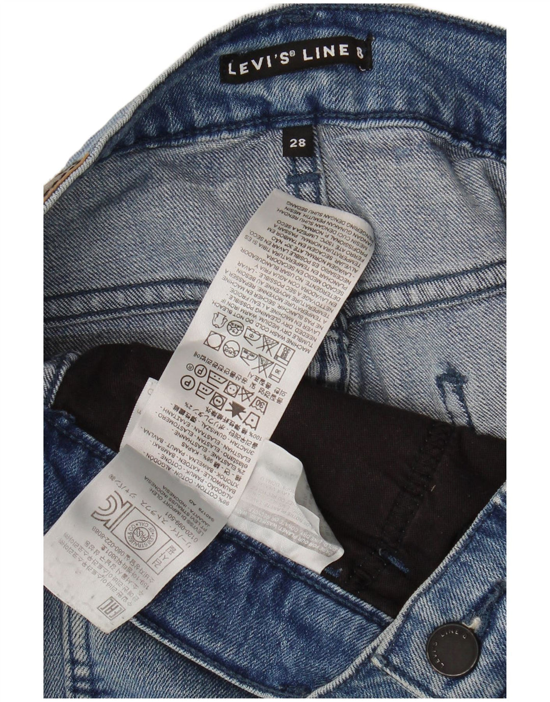 Levi's Short en Jean Line 8 W28 Femme Bleu Moyen Coton