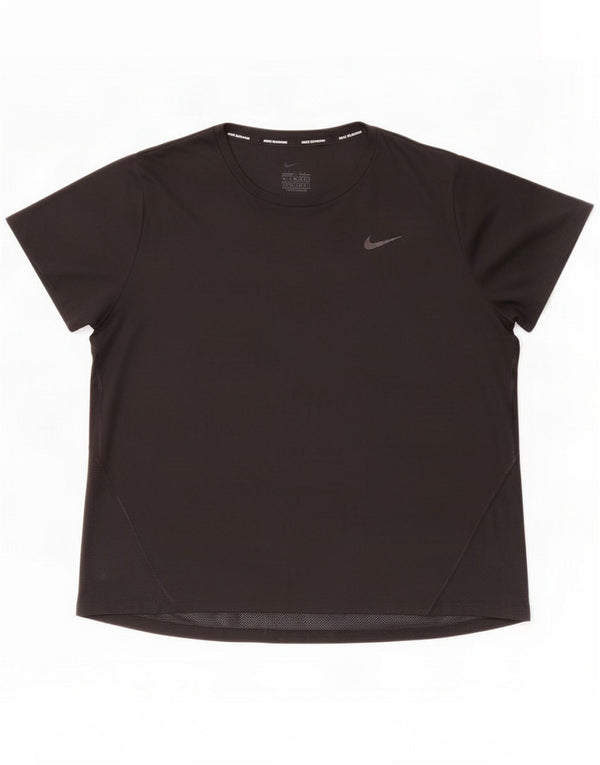 Nike Womens Dri Fit T-Shirt Top UK 18 XL Black