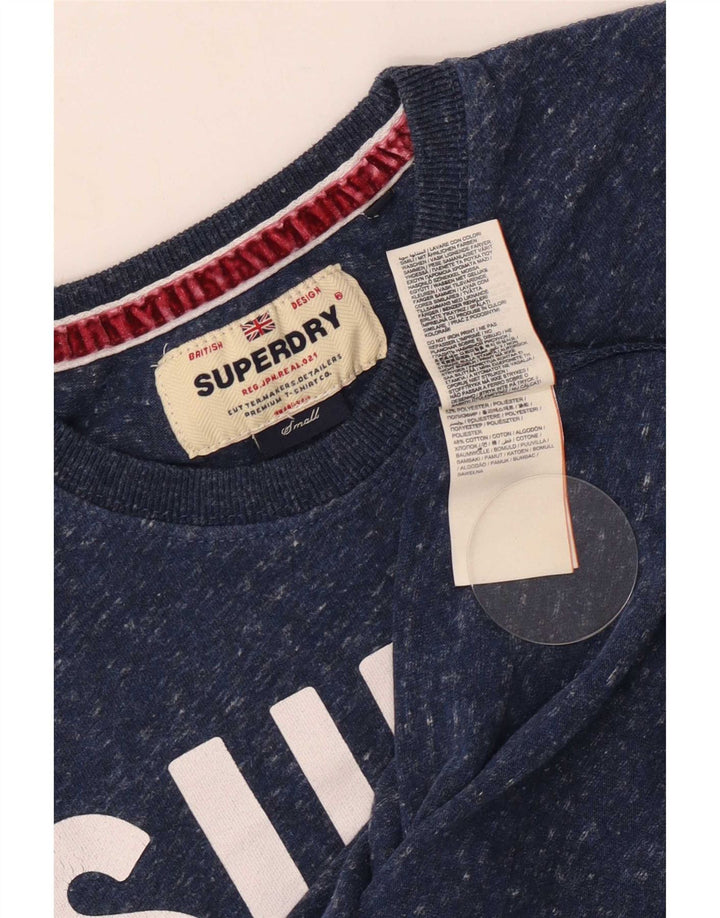 Superdry Homme T-Shirt Graphique Haut Petit Bleu Marine Moucheté Polyester