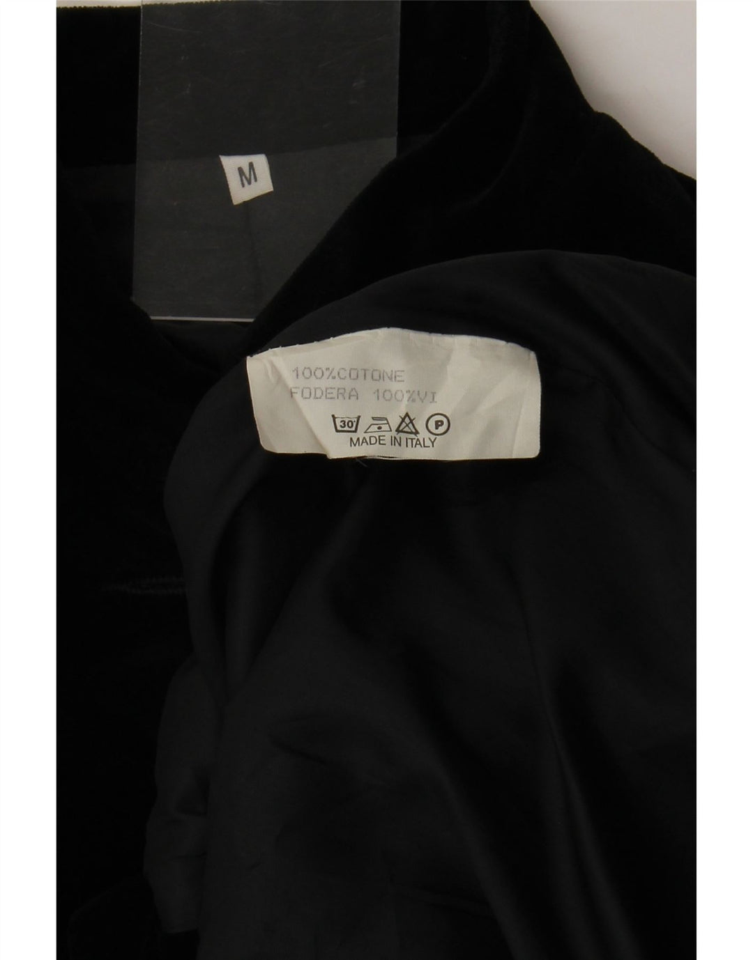 vintage Femme Velours 4 Bouton Blazer Veste UK 12 Moyen Noir Coton