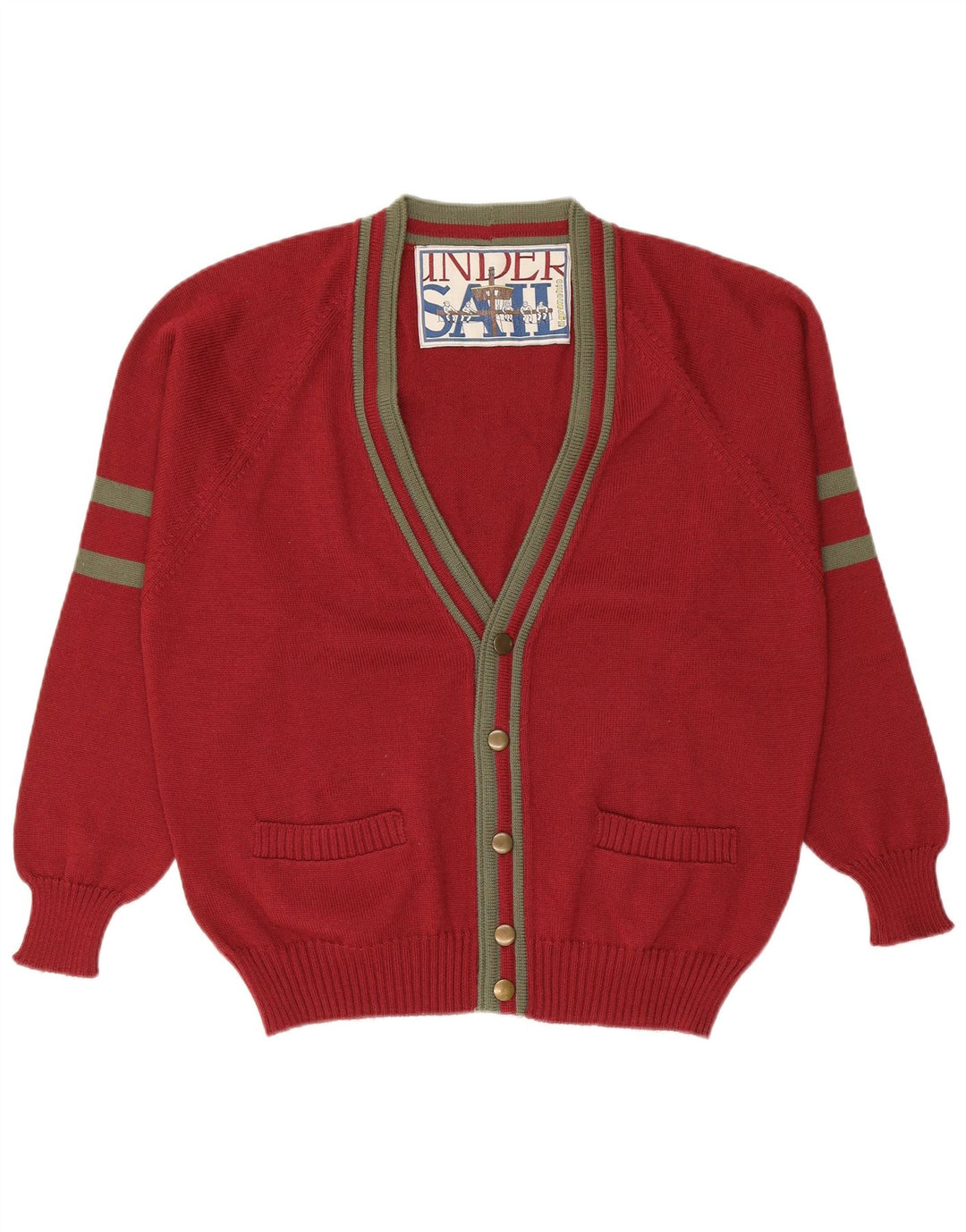 IL GRANCHIO Pull Cardigan Homme Laine Bordeaux Moyen