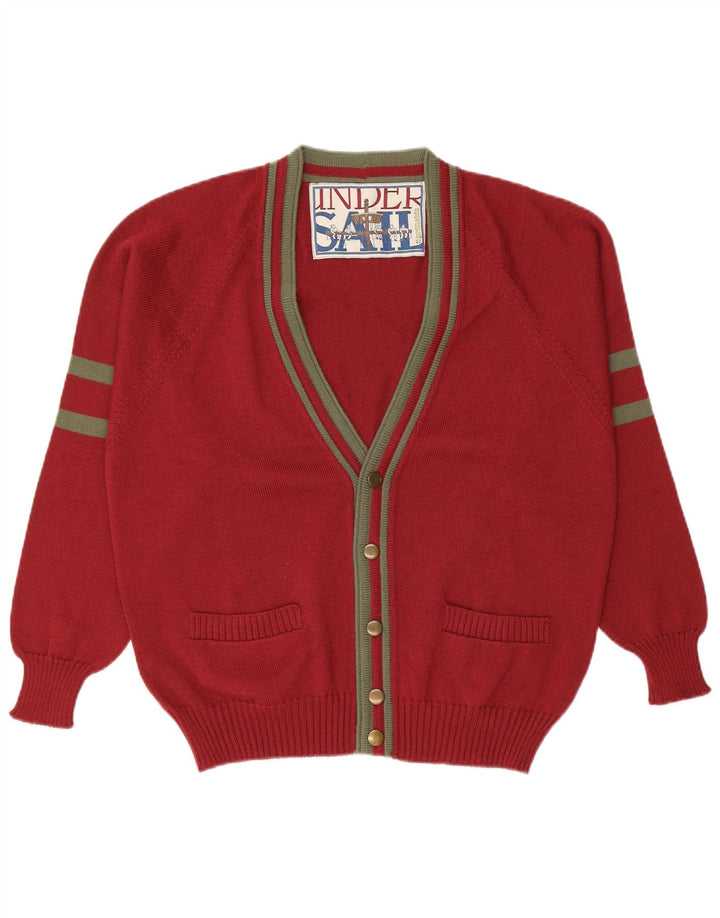 IL GRANCHIO Pull Cardigan Homme Laine Bordeaux Moyen
