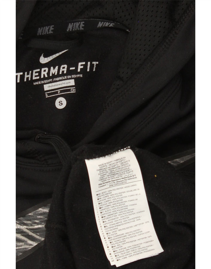 NIKE Pull à capuche graphique Therma-Fit pour hommes, petit, noir, polyester