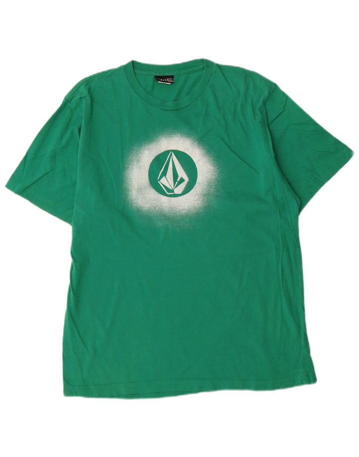 Volcom T-shirt graphique pour hommes, grand, vert, coton