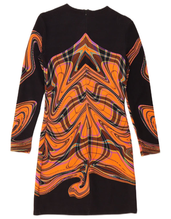 Desigual Robe fourreau à motif abstrait pour femme UK 12 Noir moyen