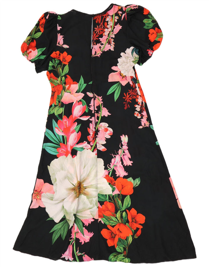 Lipsy Robe longue pour femme UK 46 Large Noir Floral Polyester