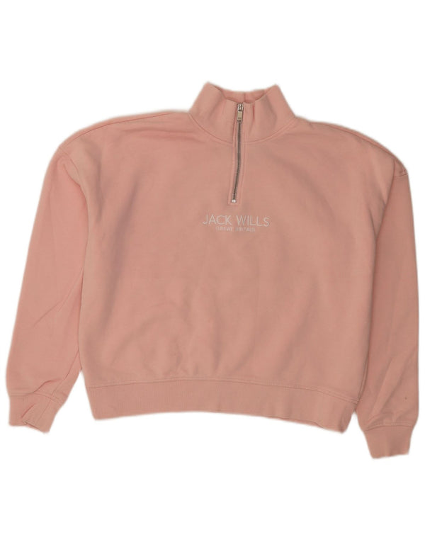 Jack Wills Sweat-shirt graphique surdimensionné pour femme UK 10 Petit Rose
