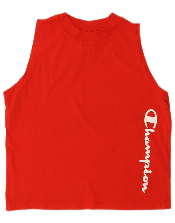 Champion Débardeur Graphique Femme UK 10 Petit Coton Rouge