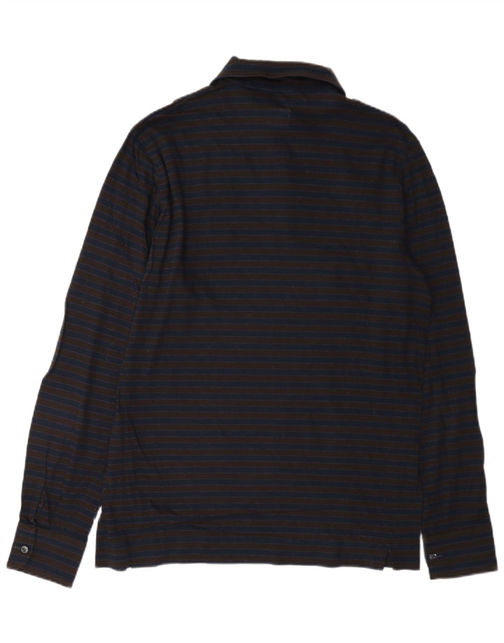 Danolis Chemise Pull Homme Bleu Marine Moyen Rayé Coton