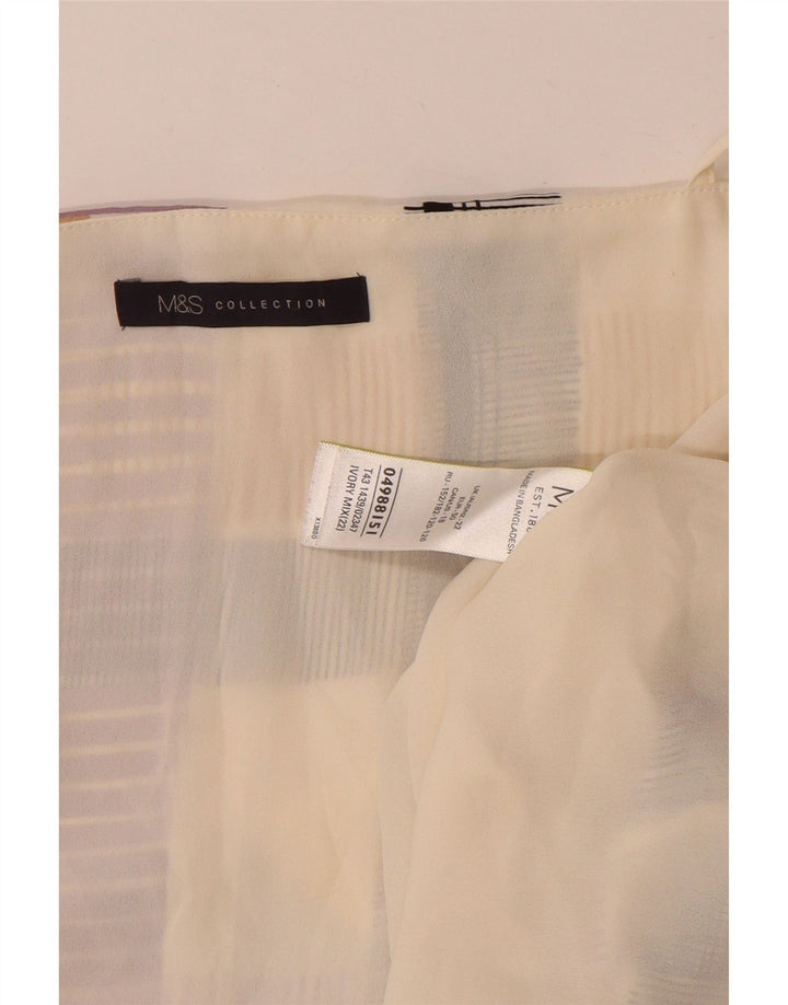 Marks & Spencer Haut court à caraco pour femme UK 22 3XL Beige à carreaux Polyester