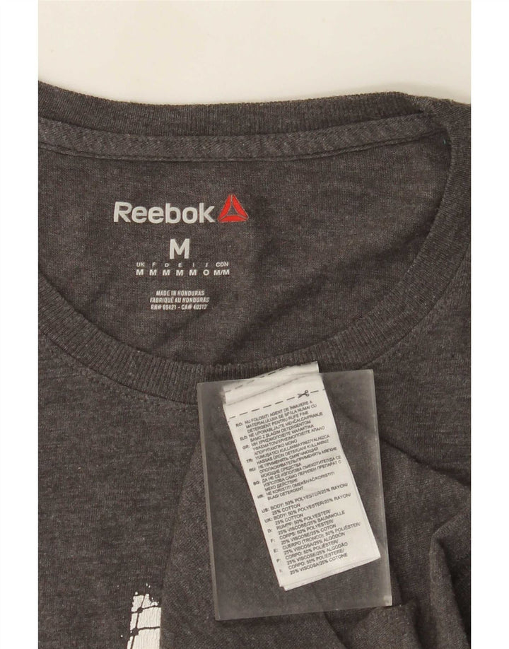 Reebok Tee-Shirt Graphique Homme Gris Moyen Polyester