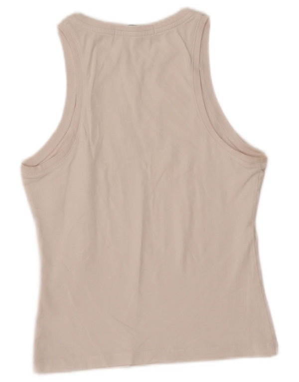 CALVIN KLEIN JEANS Débardeur court graphique pour femme UK 6 XS Blanc