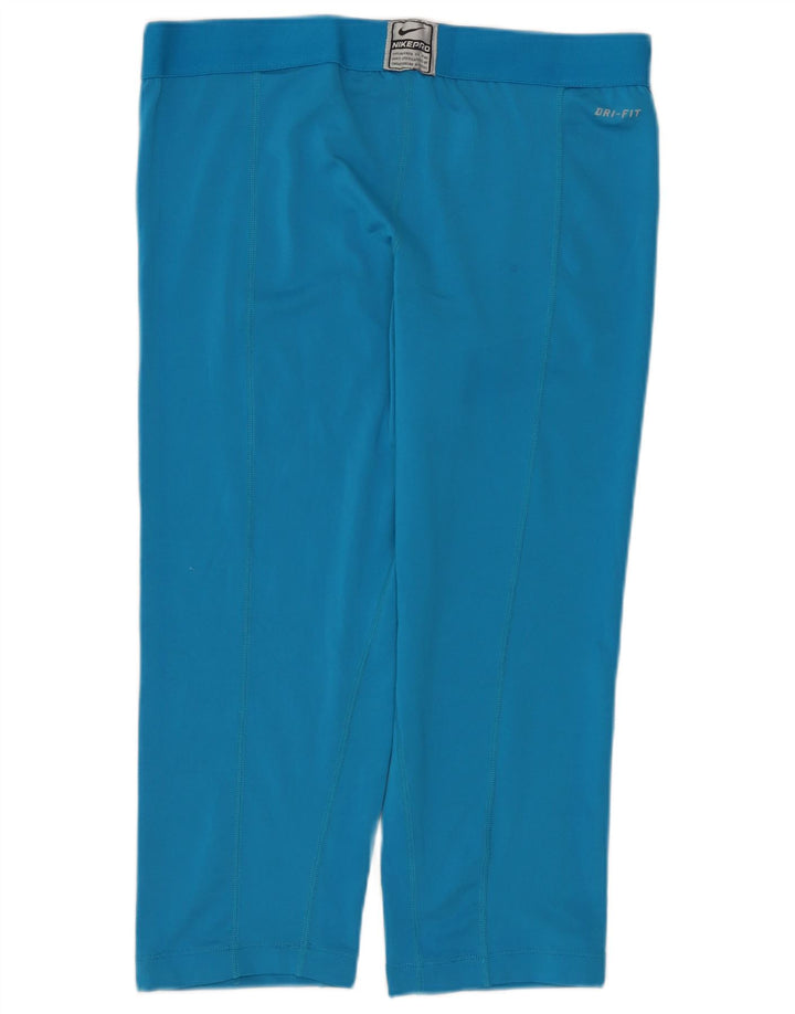 NIKE Legging Capri Dri Fit pour femme UK 14 Grand Bleu Polyester