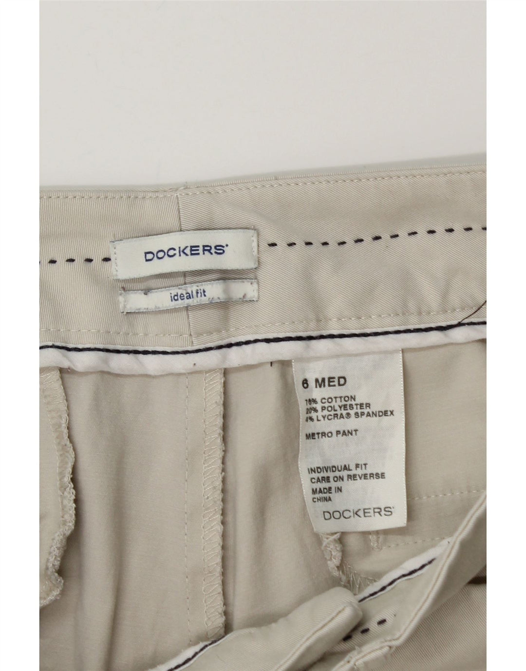 DOCKERS Pantalon décontracté coupe idéale pour femme US 6 Medium W28 L30 Beige