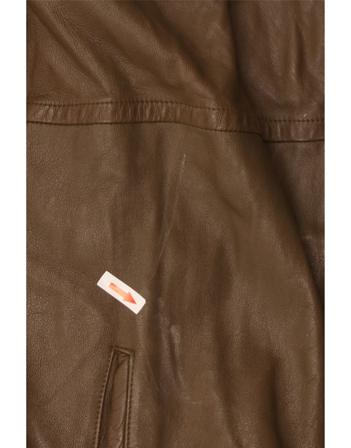 veste en cuir homme vintage UK 40 Grand cuir kaki