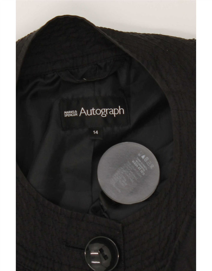 Marks & Spencer Trench-coat autographe pour femme UK 14 coton noir moyen