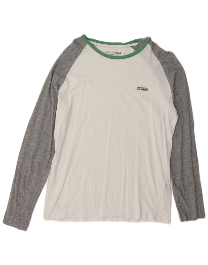 Jack & Jones Haut Coupe Regular Manches Longues Homme Blanc Colorblock Large