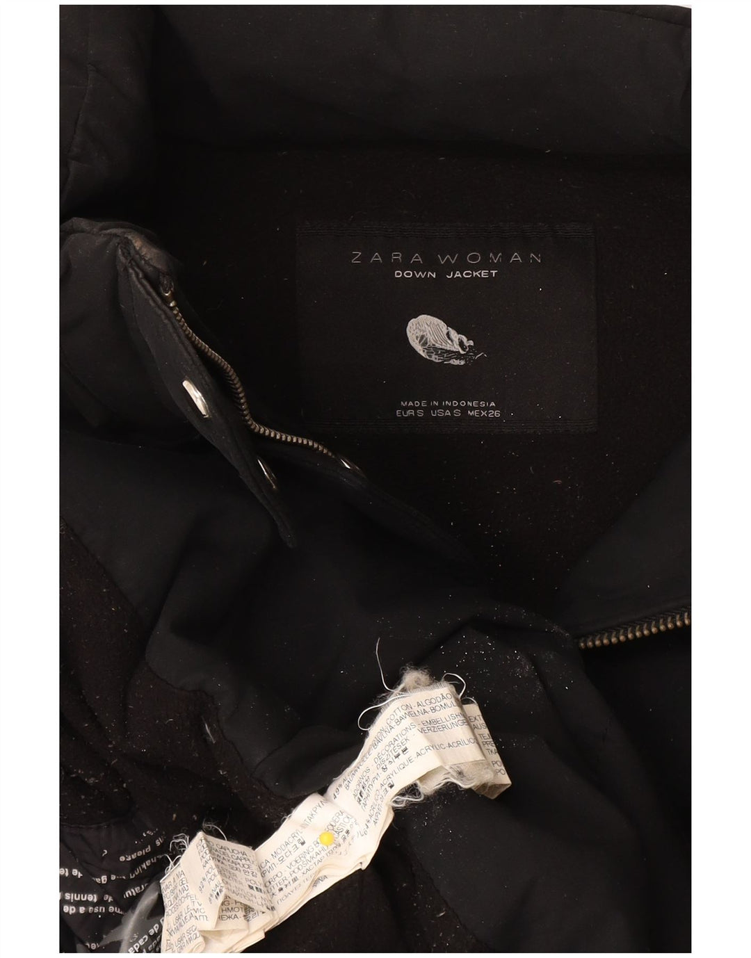 Zara Veste rembourrée pour femme UK 10 Petit coton noir