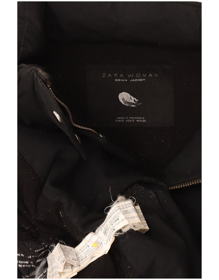 Zara Veste rembourrée pour femme UK 10 Petit coton noir
