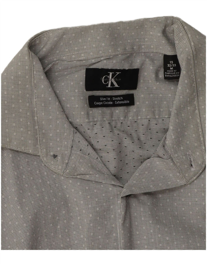 CALVIN KLEIN Chemise slim fit homme taille 15 coton tacheté gris moyen