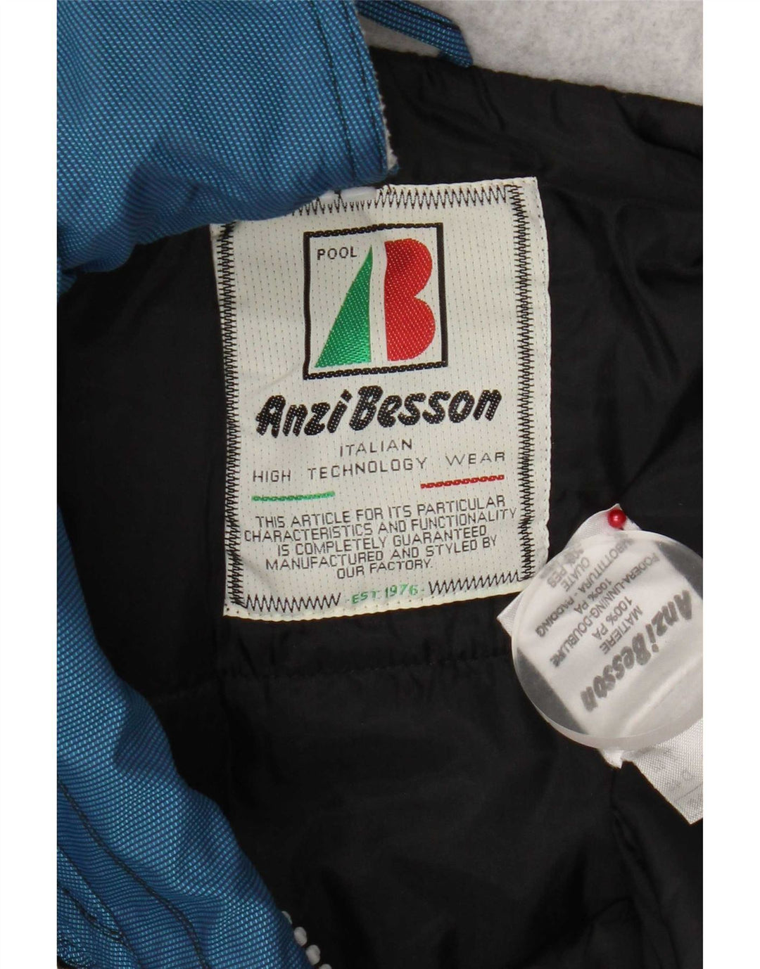Anzi Besson Veste Anorak À Capuche Femme IT 42 Bleu Moyen Colourblock