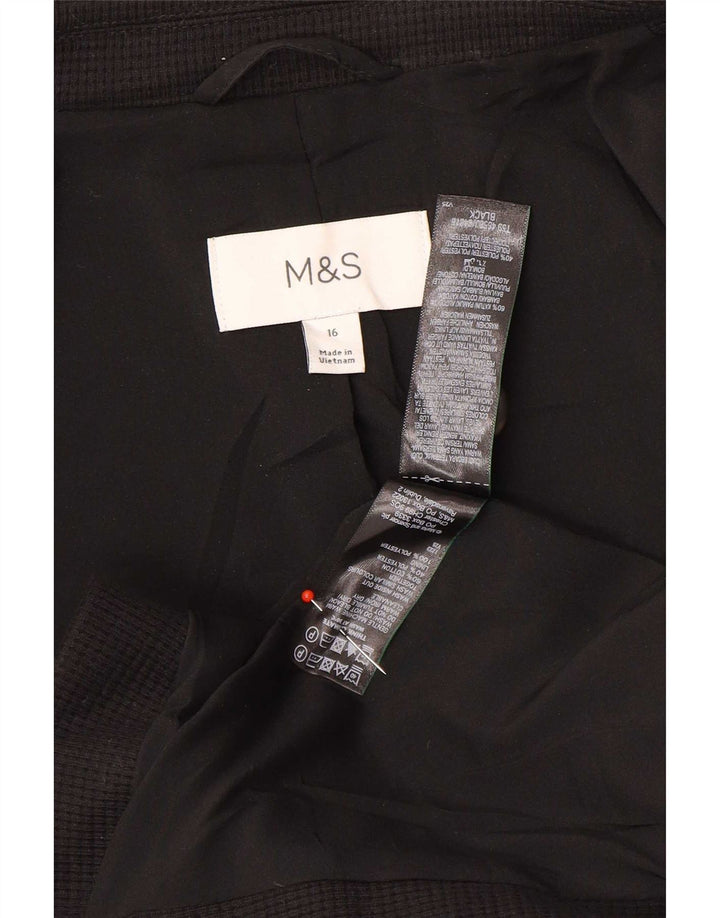 Marks & Spencer Veste blazer à 1 bouton pour femme UK 16 Grand coton noir