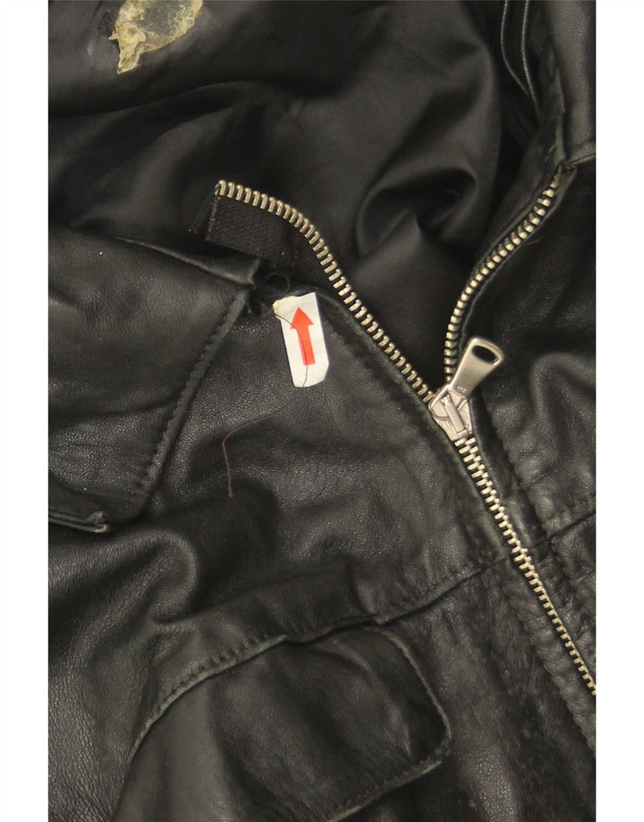 veste en cuir homme vintage UK 38 Noir Moyen