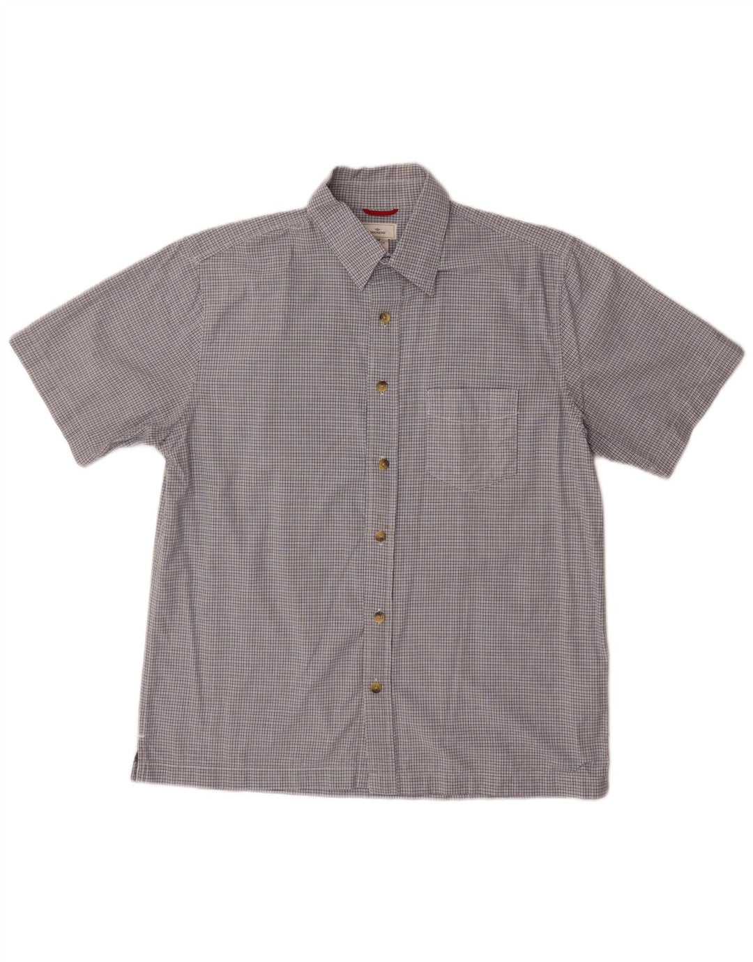 DOCKERS Chemise à Manches Courtes Homme Bleu Moyen Carreaux Coton