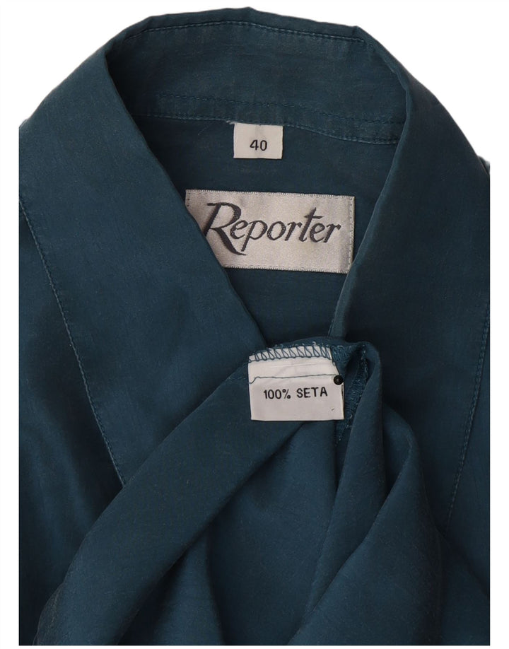 Reporter Chemise Homme Taille 40 Soie Bleu Marine Moyenne
