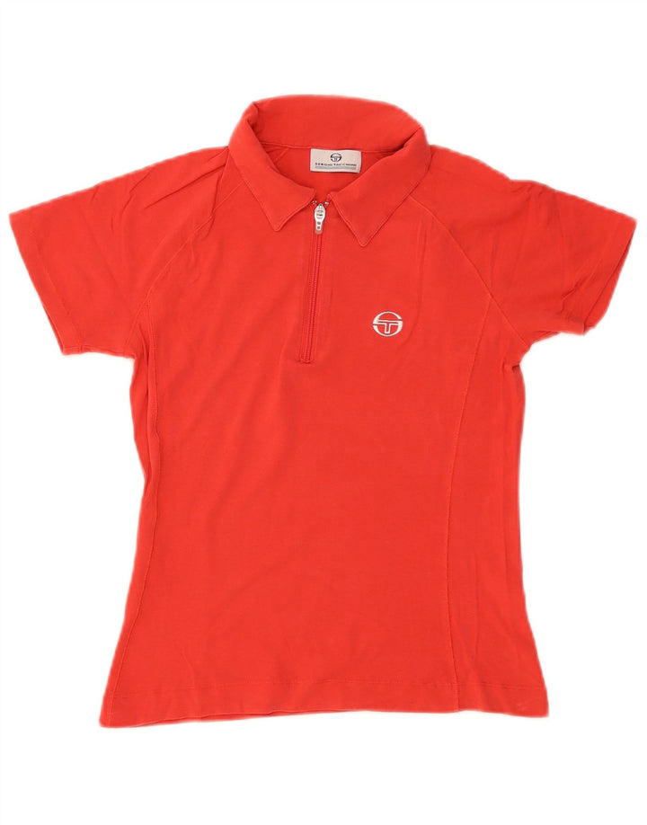 Sergio Tacchini Polo Femme UK 12 Coton Rouge Moyen