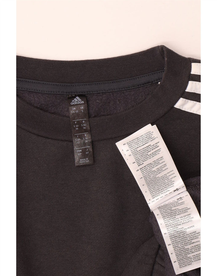 ADIDAS Sweat-shirt court surdimensionné pour femme UK 8/10 Petit coton gris