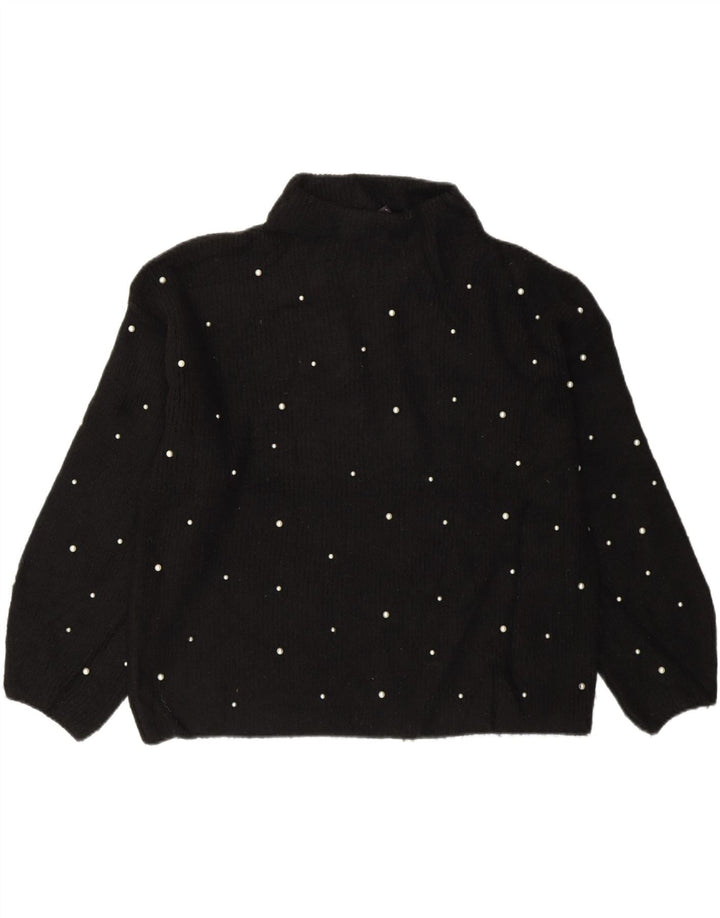 Marks & Spencer Pull col roulé pour femme UK 14 Large Acrylique Noir