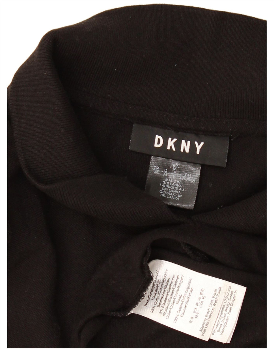 Dkny Robe Polo Femme UK 14 Grand Coton Noir