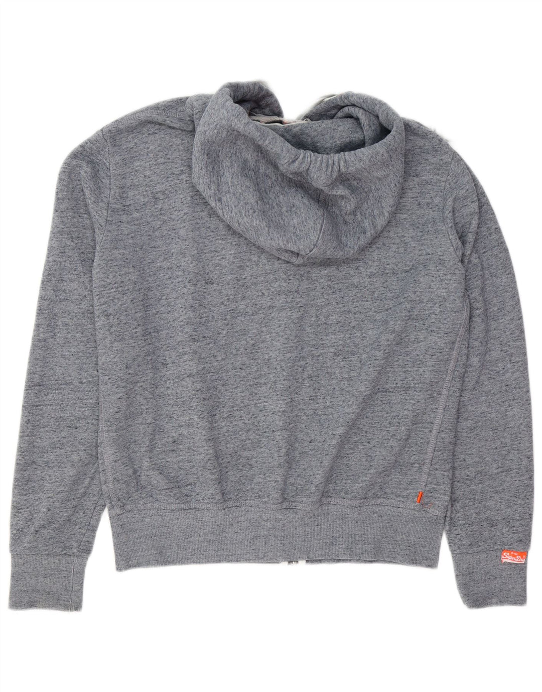 Superdry Sweat à capuche zippé en coton moucheté bleu moyen