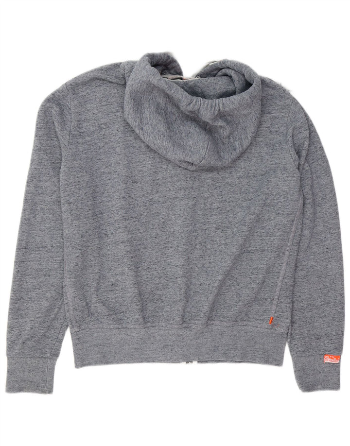 Superdry Sweat à capuche zippé en coton moucheté bleu moyen
