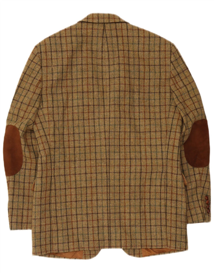 Barbour Veste blazer à 2 boutons pour homme EU 48 Kaki moyen à carreaux en laine vierge