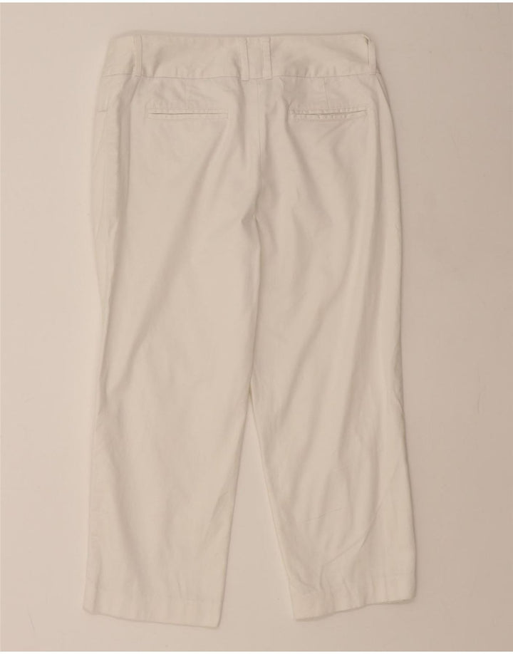 MOSSIMO Womens Straight Cropped Trousers US 4 Small W32 L22 White Cotton Vintage Mossimo and Second-Hand Mossimo from Messina Hembry 