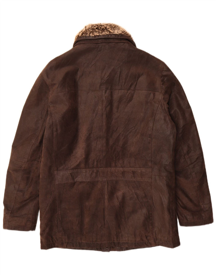Manteau en cuir homme vintage IT 48 Cuir marron moyen