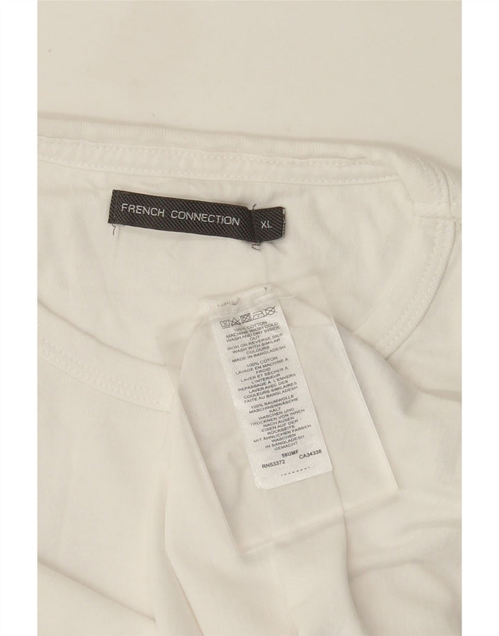 French Connection T-Shirt Homme Haut XL Blanc Coton