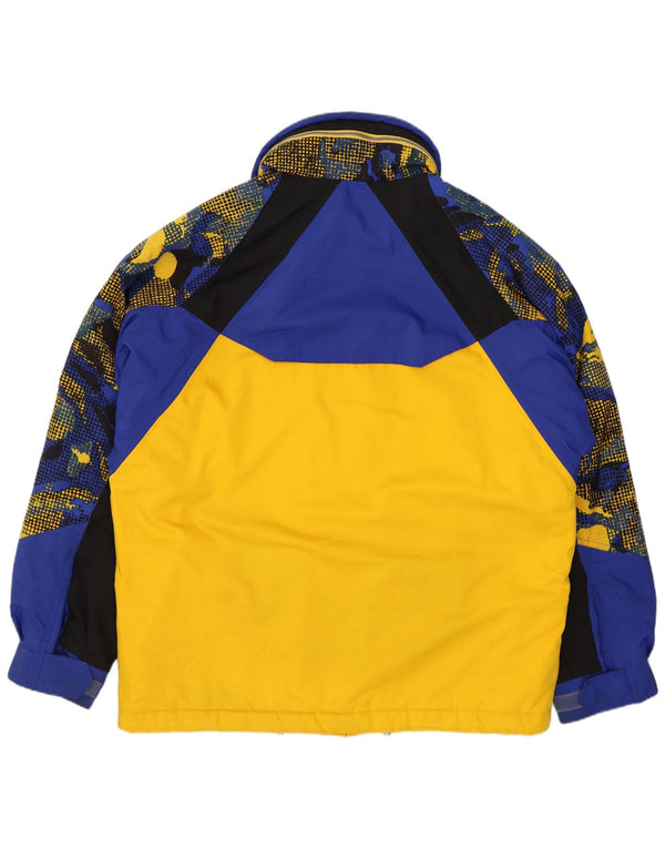 Fila Veste de ski à capuche pour homme IT 46 Small Jaune Colorblock Polyester Sports