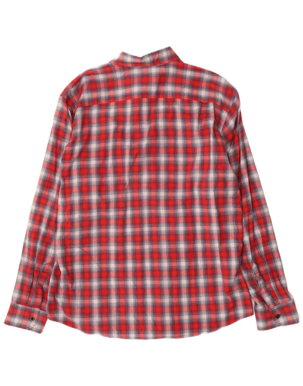 Wrangler Chemise en flanelle western pour homme XL en coton à carreaux rouges