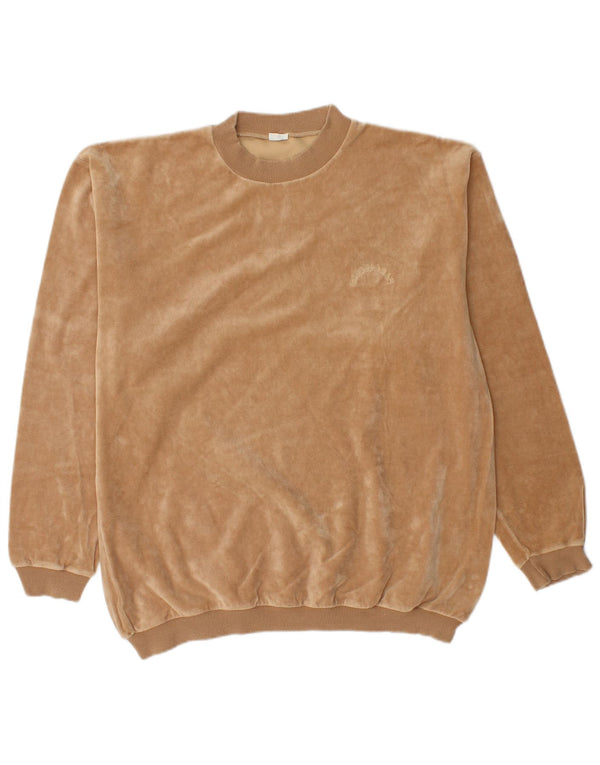 VINTAGE Sweat-shirt Homme Jumper UK 38/40 Coton Beige Moyen