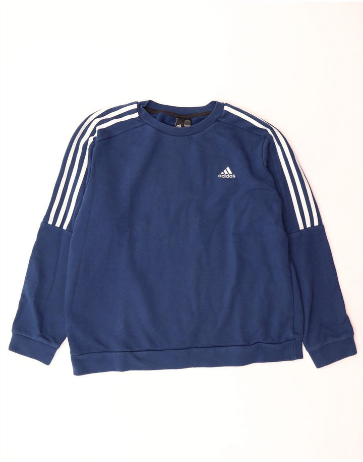 ADIDAS Sweat-shirt pour homme en coton bleu marine Taille L