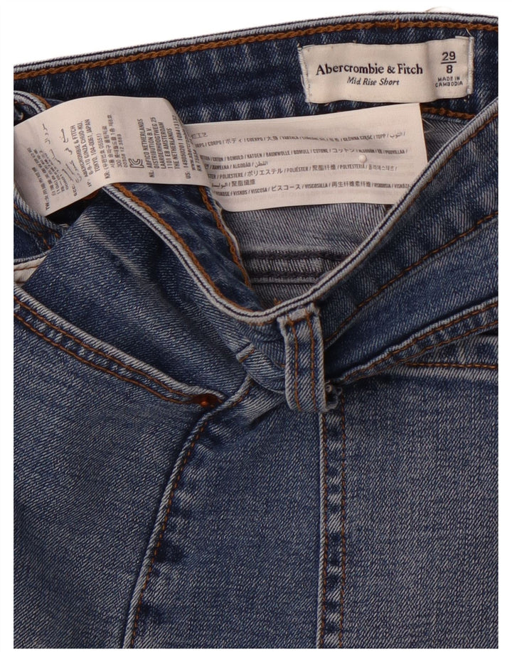 ABERCROMBIE & FITCH Short en jean taille moyenne pour femme US 8 Medium W29 Bleu