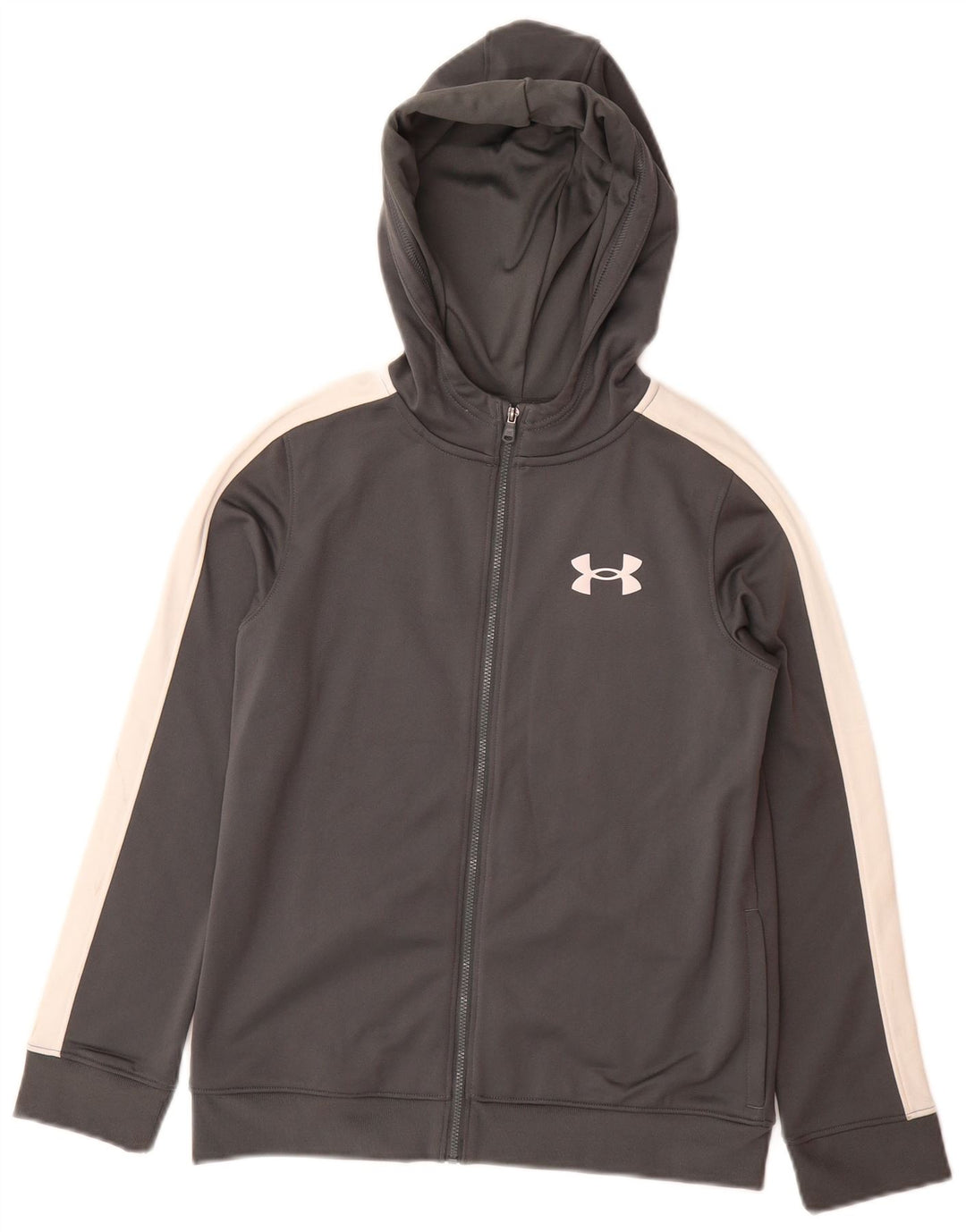 UNDER ARMOUR Pull à capuche zippé pour garçon 9-10 ans Gris moyen Colourblock