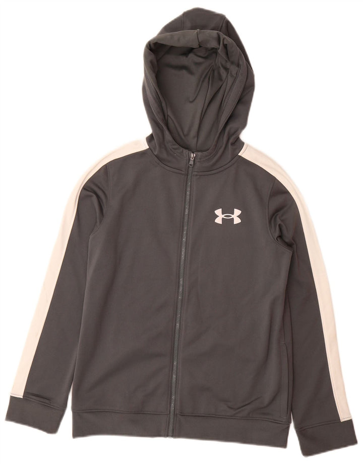 UNDER ARMOUR Pull à capuche zippé pour garçon 9-10 ans Gris moyen Colourblock