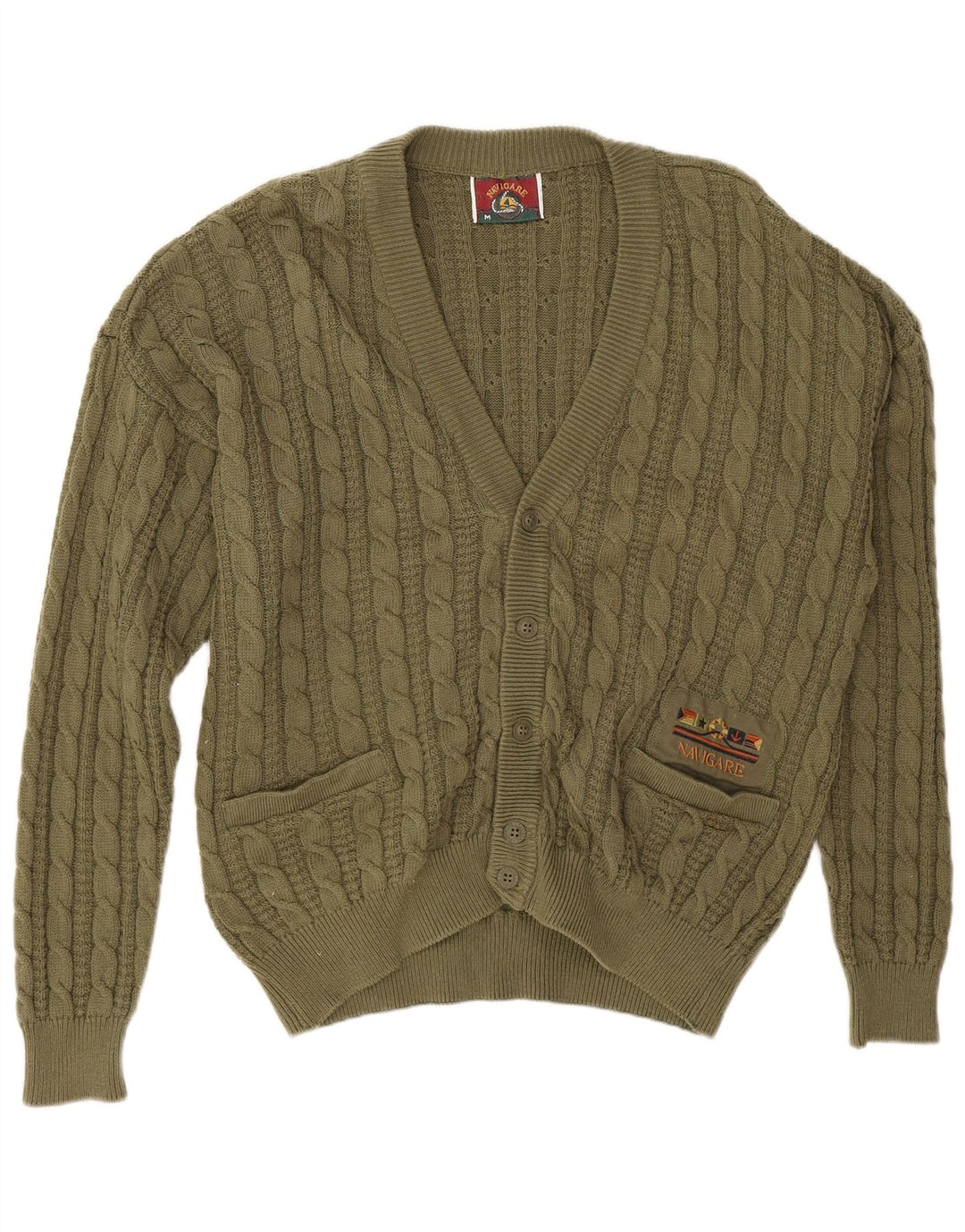 Navigare Cardigan Pull Homme Kaki Moyen