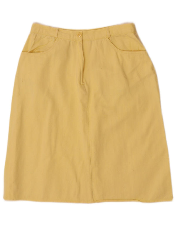Caesar Jupe trapèze taille haute pour femme IT 46 Large W26 Jaune Coton